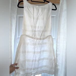FreePeople White A-line Linen Dress